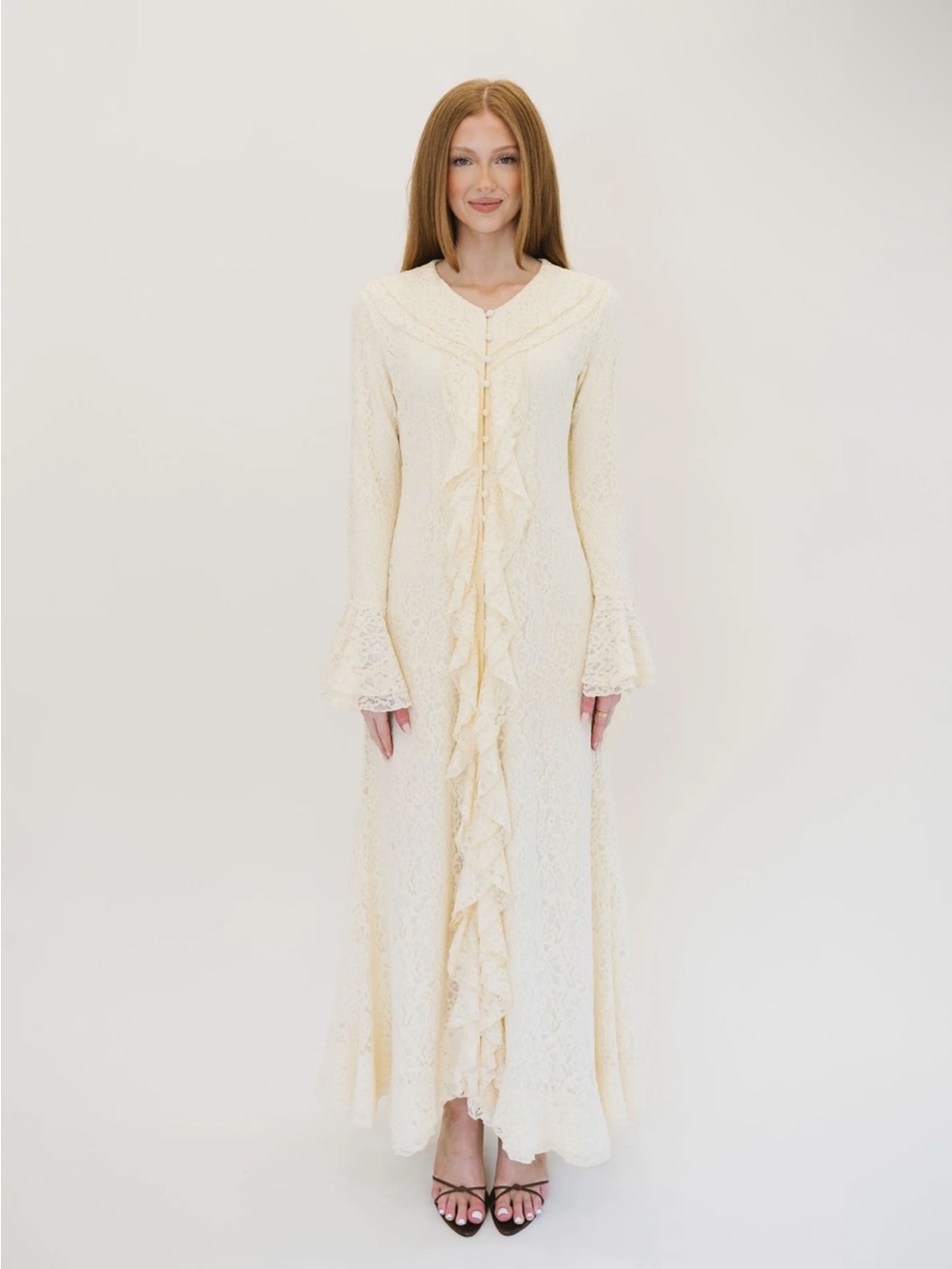 elaa the label x loren asad isla dress in butter yellow